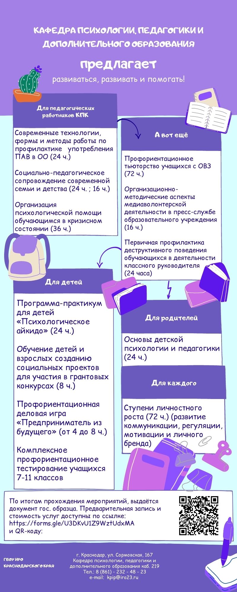 Дополнительное образование — Государственное бюджетное образовательное  учреждение дополнительного профессионального образования «Институт развития  образования» Краснодарского края